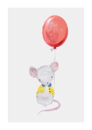 Mouse With Balloon 21x30