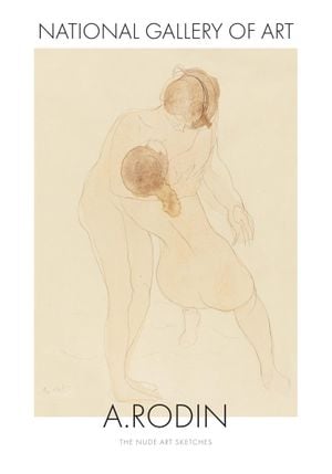 Nude Art Sketch 1 By Auguste Rodin 70x100