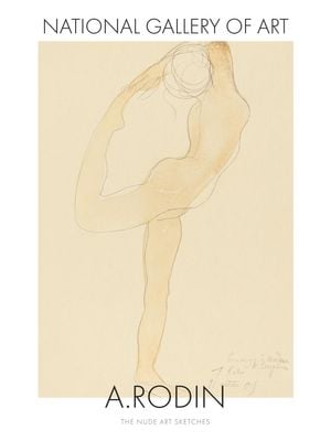 Nude Art Sketch 3 By Auguste Rodin 30x40