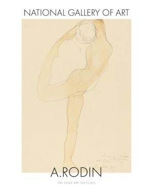 Nude Art Sketch 3 By Auguste Rodin 40x50