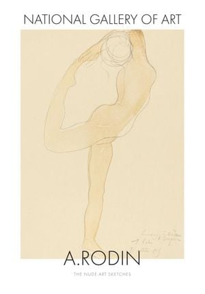 Nude Art Sketch 3 By Auguste Rodin 70x100