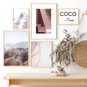 Pink Beige Neutral Photo Wall