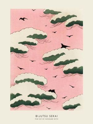 Pink Sky By Watanabe Seitei 30x40