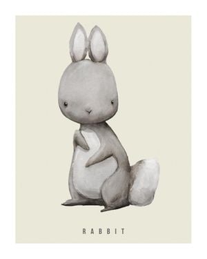Rabbit Watercolor 40x50