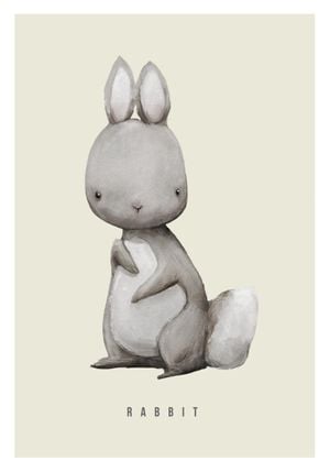 Rabbit Watercolor 70x100
