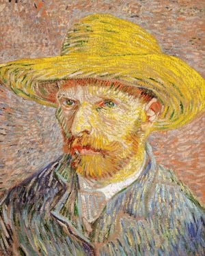 Self Portrait With A Straw Hat By Van Gogh 40x50