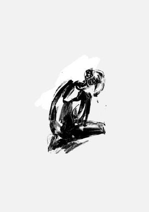 Sketch Of Woman Sitting 21x30