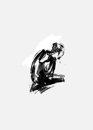 Sketch Of Woman Sitting 50x70