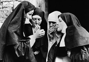 Smoking Nuns 30x21