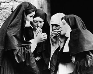 Smoking Nuns 50x40