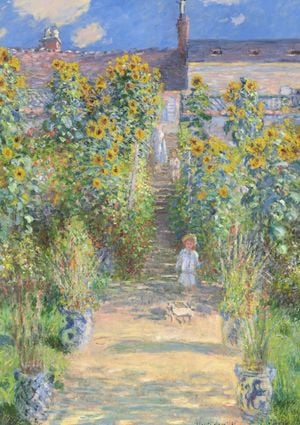The Artist's Garden At Vétheuil By Monet 21x30