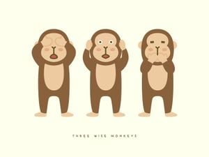 Three Wise Monkeys 40x30