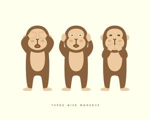 Three Wise Monkeys 50x40