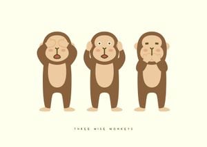 Three Wise Monkeys 70x50