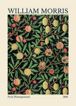 William Morris Fruit Black 50x70