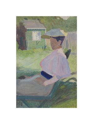 Woman On Garden Chair By Richard Bergh 30x40