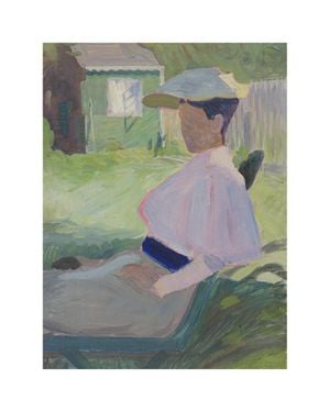 Woman On Garden Chair By Richard Bergh 40x50