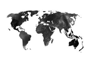 World Map Watercolor 100x70