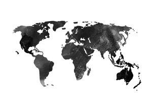 World Map Watercolor 30x21