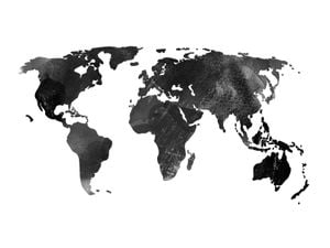 World Map Watercolor 40x30