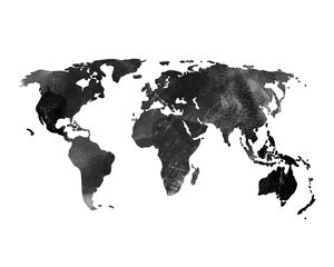 World Map Watercolor 50x40