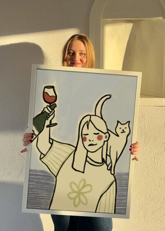 Cats And Wine 2, Blå