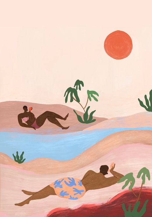 Beach Pls 50x70