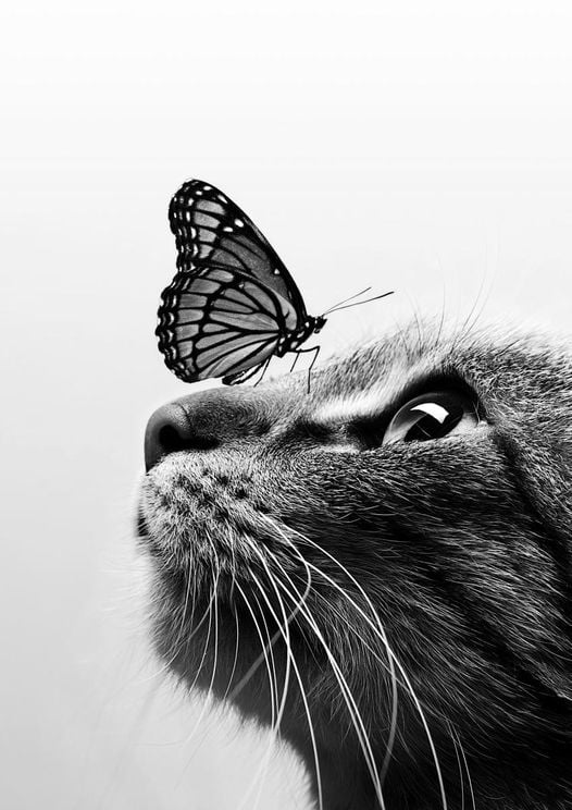 Cat And Butterfly