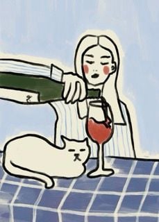 Cats And Wine, Blå