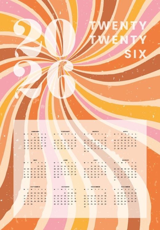 Calendar Orange Spiral