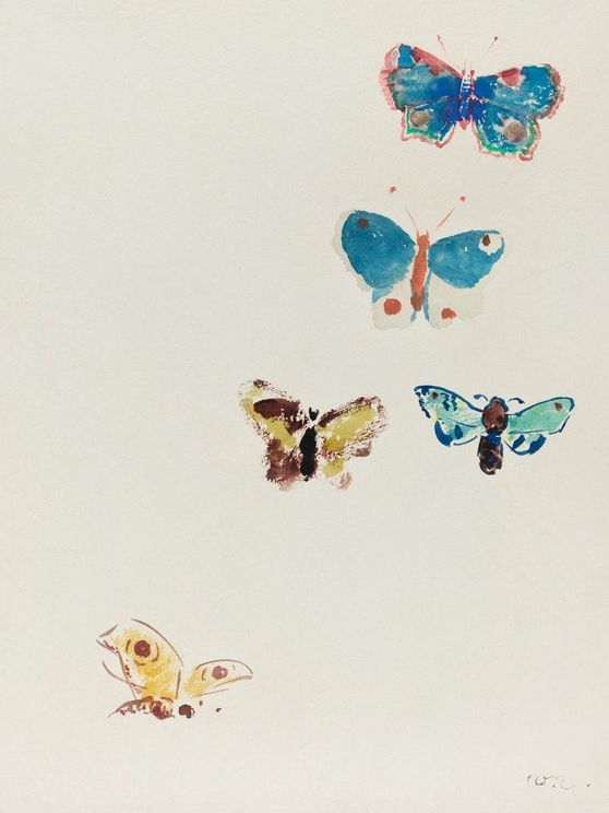 Five Butterflies By O.Redon