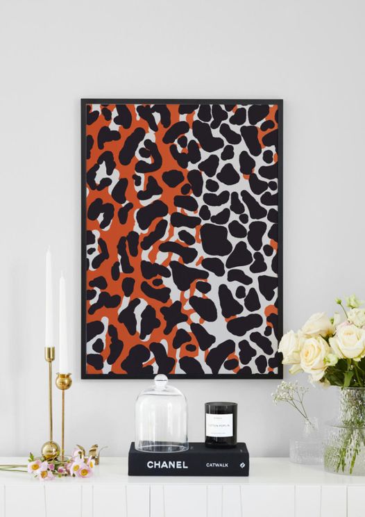 Leopard In Camo In Red
