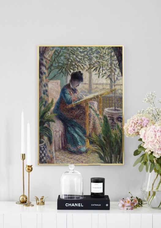 Purchase Madame Monet Embroidering By Monet Poster Online | DearSam.com