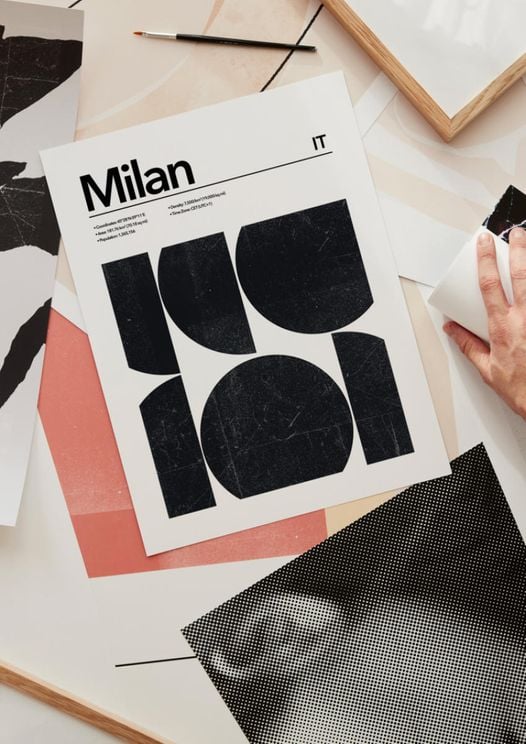 Acquista Milan Abstract Poster Online