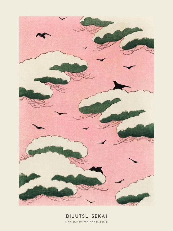 Pink Sky By Watanabe Seitei