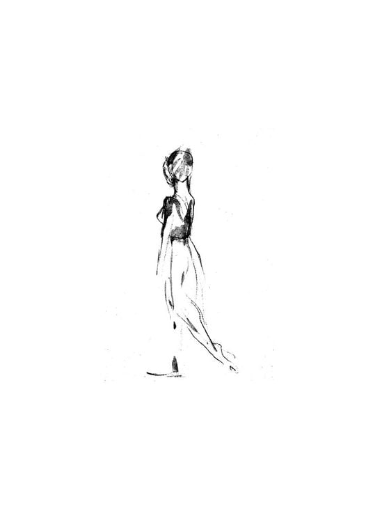 Sketch Of Walking Woman