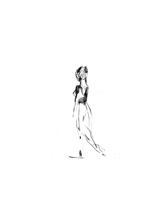 Sketch Of Walking Woman