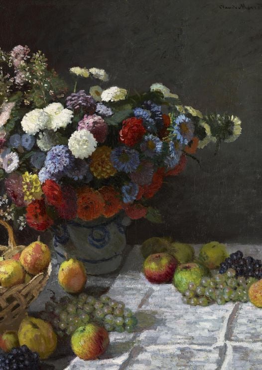 Still Life With Flowers And Fruit By Monet