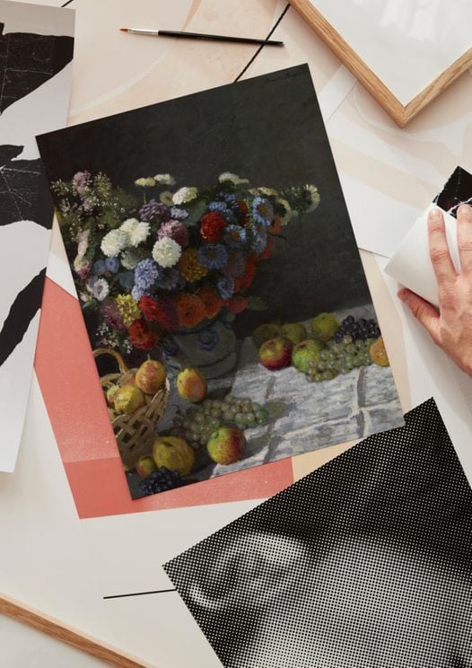 Still Life With Flowers And Fruit By Monet