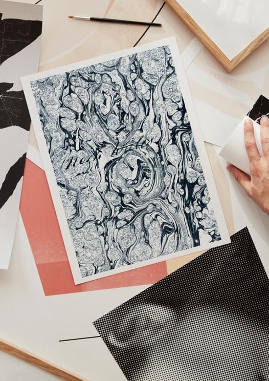 Vintage Marbled Paper