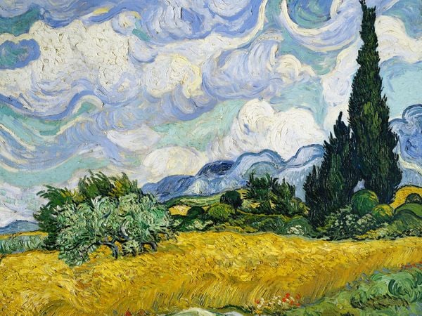 Wheat Field With Cypresses By Van Gogh