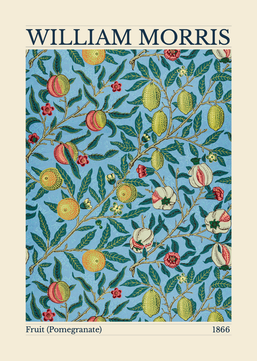 William Morris Fruit Blue