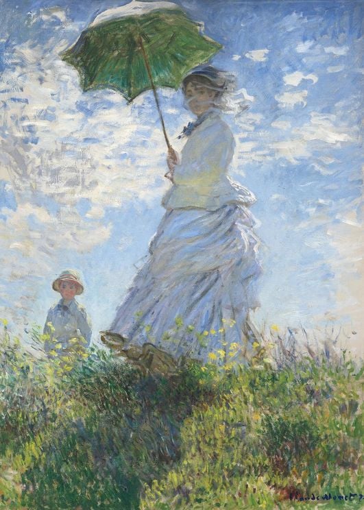 Woman With A Parasol By Monet